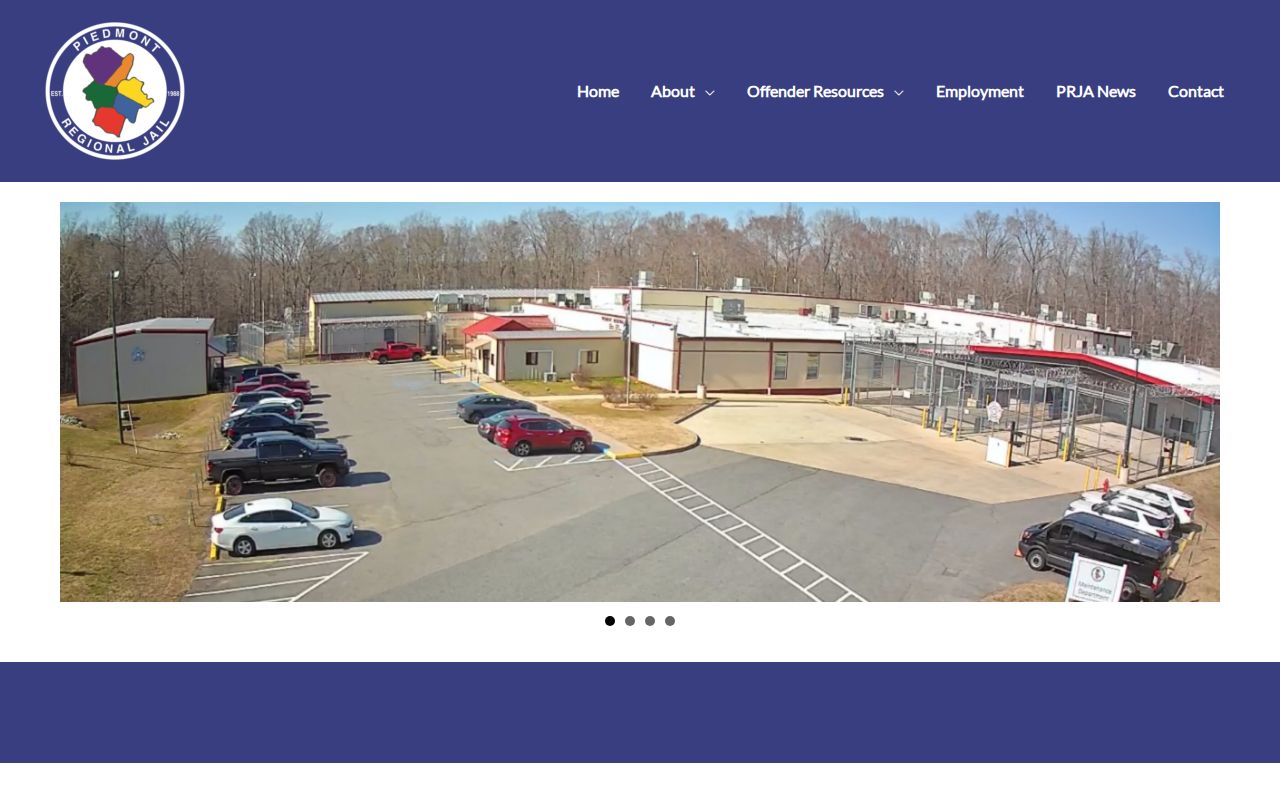 Cumberland County booking feed context at Piedmont Regional Jail official page