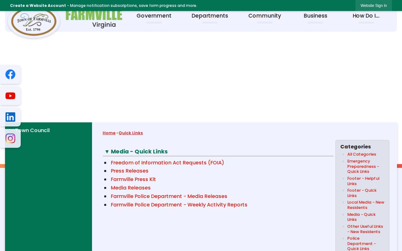 Farmville Police Department media releases and weekly activity reports for Farmville arrest records